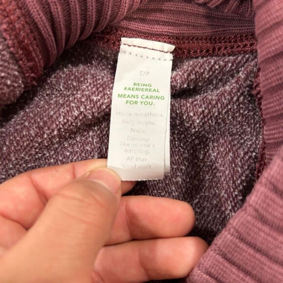 Aerie Mauve Crewneck Sweatshirt Oversized Cozy Pullover Size S/P - Picture 8 of 10